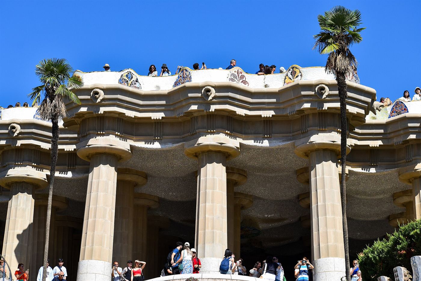 Park Güell in Barcelona: monumentale zone en mozaïeken